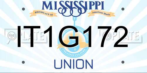 IT1G172 Mississippi License Plate