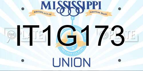 IT1G173 Mississippi License Plate