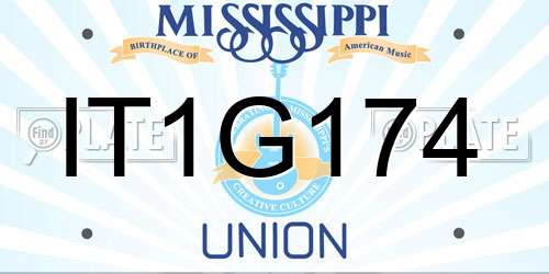 IT1G174 Mississippi License Plate