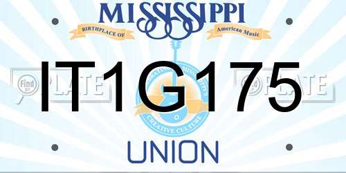 IT1G175 Mississippi License Plate