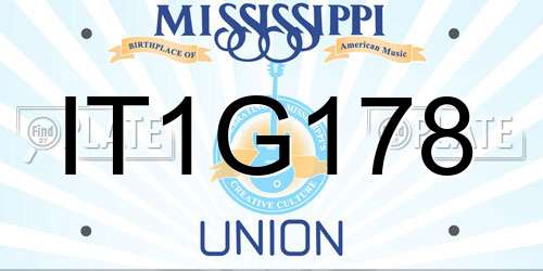 IT1G178 Mississippi License Plate
