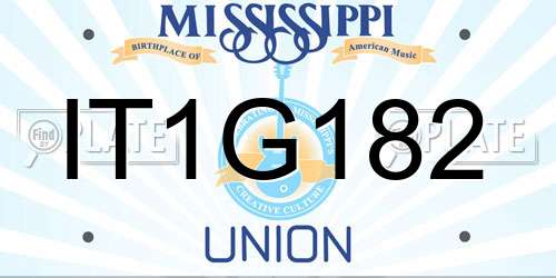 IT1G182 Mississippi License Plate