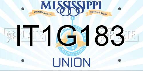 IT1G183 Mississippi License Plate
