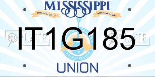 IT1G185 Mississippi License Plate
