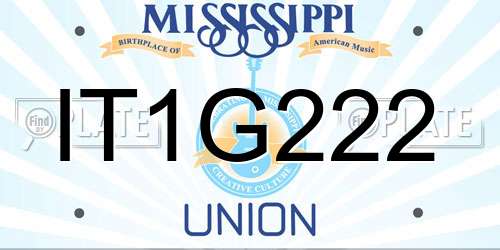IT1G222 Mississippi License Plate