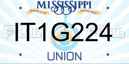 IT1G224 Mississippi License Plate