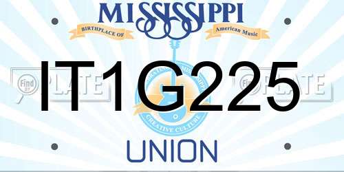 IT1G225 Mississippi License Plate