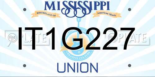 IT1G227 Mississippi License Plate