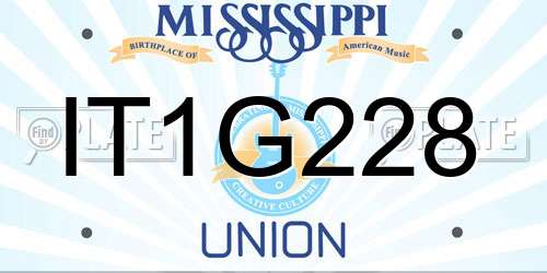 IT1G228 Mississippi License Plate