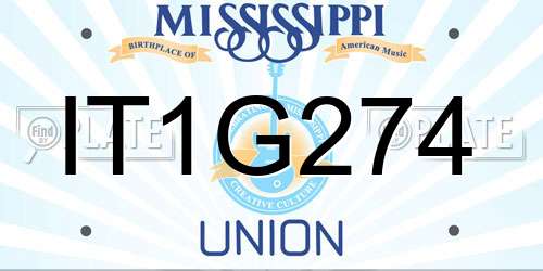 IT1G274 Mississippi License Plate