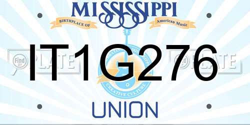 IT1G276 Mississippi License Plate