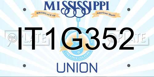 IT1G352 Mississippi License Plate