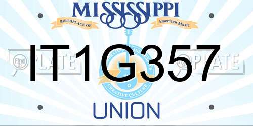 IT1G357 Mississippi License Plate