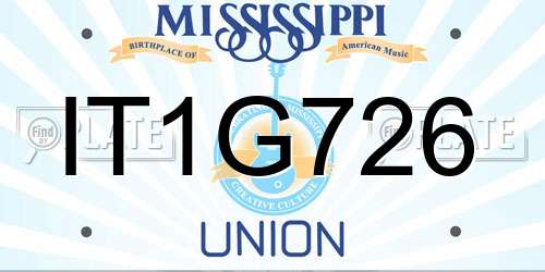 IT1G726 Mississippi License Plate