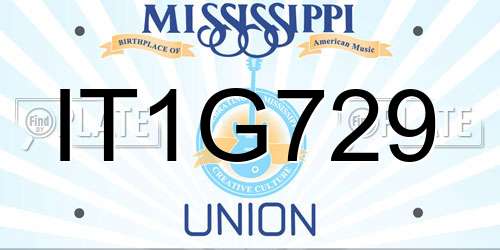 IT1G729 Mississippi License Plate
