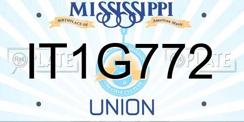 IT1G772 Mississippi License Plate