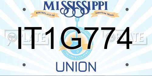 IT1G774 Mississippi License Plate