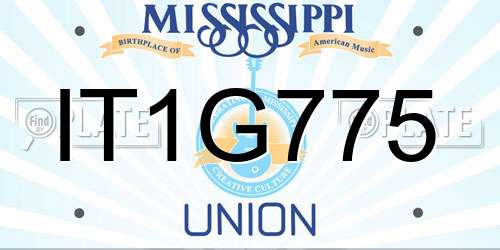 IT1G775 Mississippi License Plate