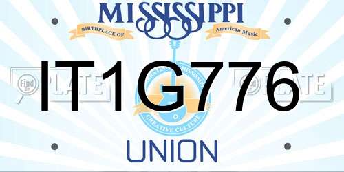 IT1G776 Mississippi License Plate
