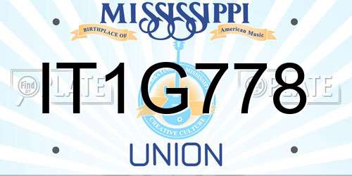 IT1G778 Mississippi License Plate