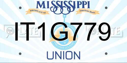 IT1G779 Mississippi License Plate