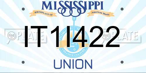 IT1I422 Mississippi License Plate