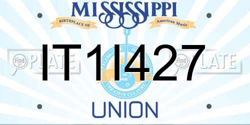 IT1I427 Mississippi License Plate