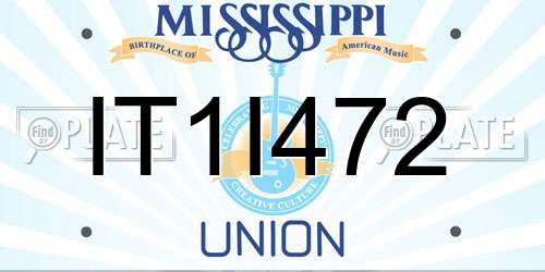 IT1I472 Mississippi License Plate