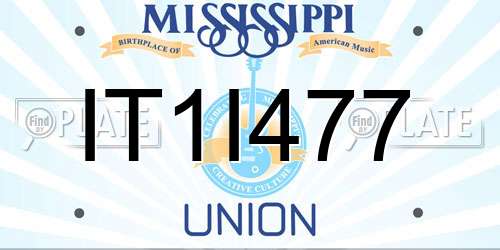 IT1I477 Mississippi License Plate