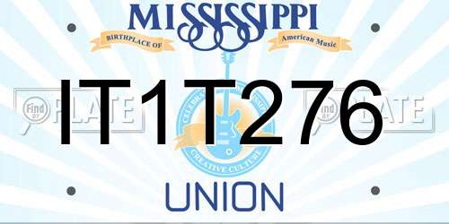 IT1T276 Mississippi License Plate