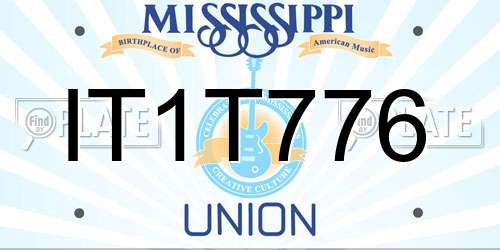 IT1T776 Mississippi License Plate