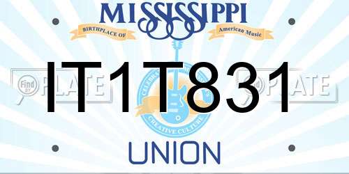 IT1T831 Mississippi License Plate