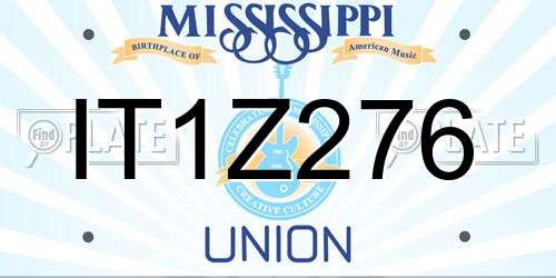 IT1Z276 Mississippi License Plate