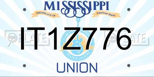 IT1Z776 Mississippi License Plate