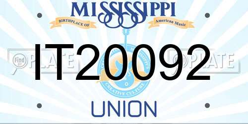 IT20092 Mississippi License Plate