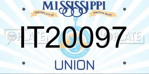 IT20097 Mississippi License Plate