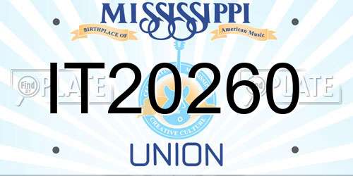 IT20260 Mississippi License Plate
