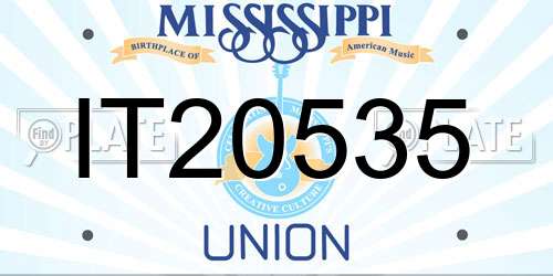 IT20535 Mississippi License Plate