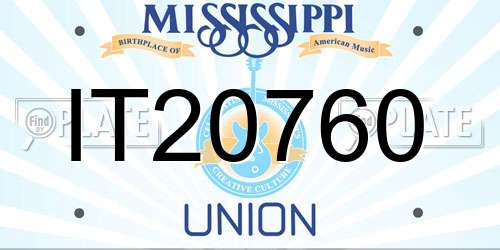 IT20760 Mississippi License Plate