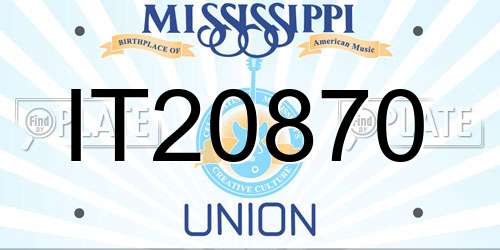 IT20870 Mississippi License Plate