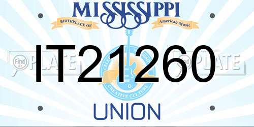 IT21260 Mississippi License Plate