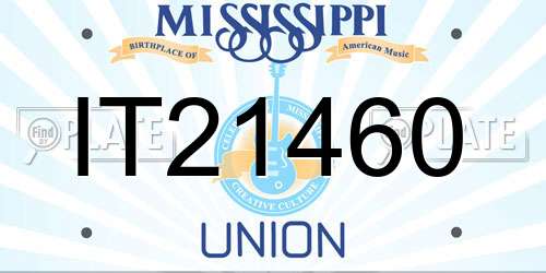 IT21460 Mississippi License Plate