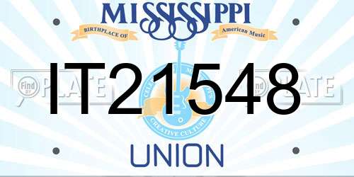 IT21548 Mississippi License Plate