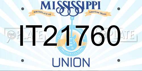 IT21760 Mississippi License Plate