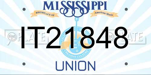 IT21848 Mississippi License Plate