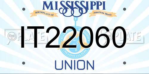 IT22060 Mississippi License Plate