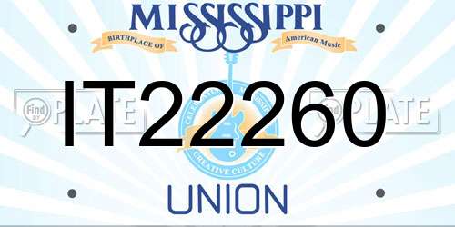 IT22260 Mississippi License Plate