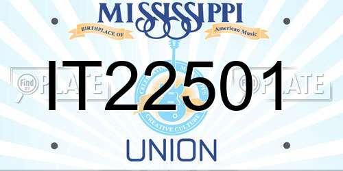 IT22501 Mississippi License Plate