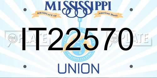 IT22570 Mississippi License Plate
