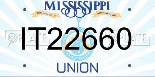 IT22660 Mississippi License Plate